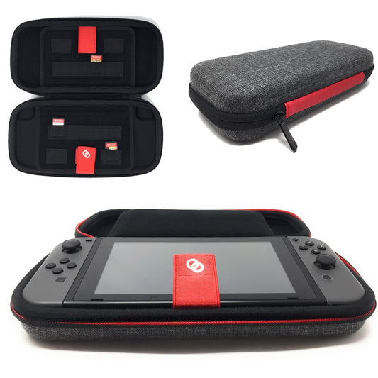 Premium Case Schutz Tasche für Nintendo Switch/OLED mit Stoffbezug, Spiele und Zubehör von CAPCY